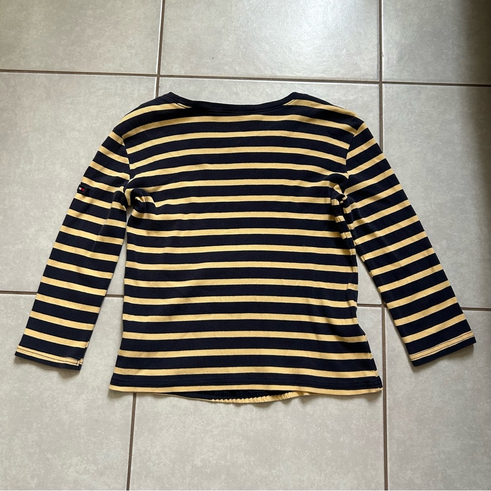 Tommy Hilfiger Black and Yellow Striped Top - Picture 4 of 7